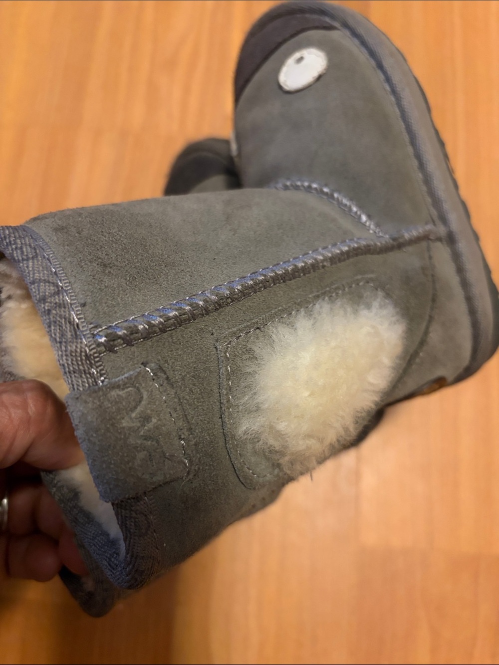 Grey Suede EMU Australia Boots - Natural SOFT Wool - Koala Walkers size K8
